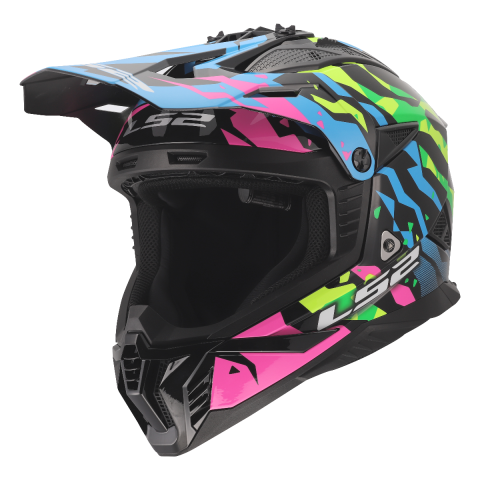 LS2 MX708 FAST II GROTESK BLUE PINK GREEN-06 L