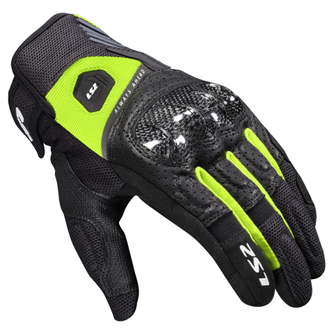LS2 ATOM MAN GLOVES BLACK H-V YELLOW XL