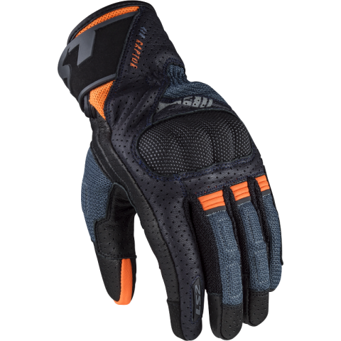 LS2 AIR RAPTOR MAN GLOVES DARK BLUE H-V ORANGE S