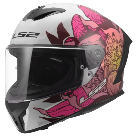 LS2 FF820 RAPID III POPPIES II WHITE PINK XXS