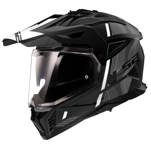 LS2 MX702 PIONEER II HILL MATT BLACK WHITE-06 XS