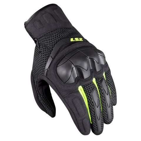 LS2 KUBRA MAN GLOVES ANTHRACITE H-V YELLOW XL