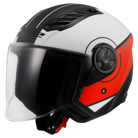 LS2 OF616 AIRFLOW II COVER MATT WHITE RED-06 XXL