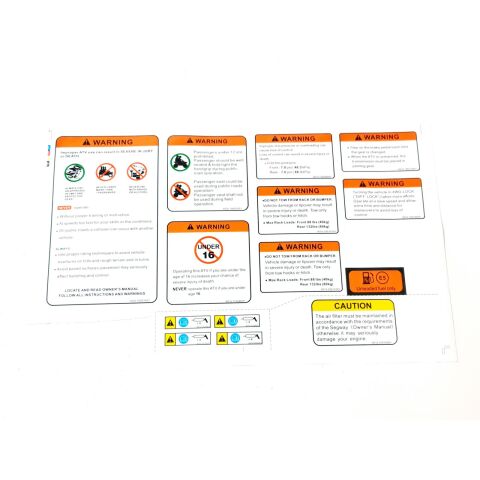 WARNING LABLE ASSY(EU168)(SHORT VEHICLE)