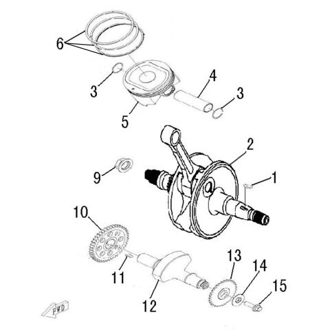 CRANKSHAFT COMP（NEW MODEL）
MATCH WITH LEFT SIDE COVER（NEW MODEL）,LEFT CRANKCASE COVER（NEW MODEL）