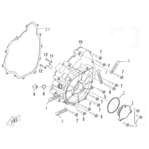 LEFT CRANKCASE COVER (NEW MODEL)