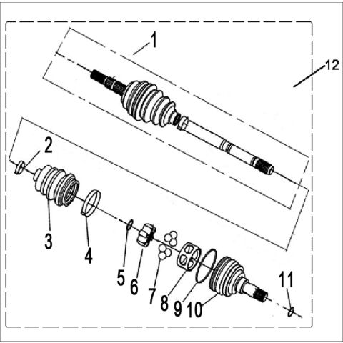REAR LEFT DRIVE AXLE  (XL)