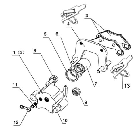 BRAKE CALIPER , FR  (REAR DIFFER AXL ASSY STYLE)