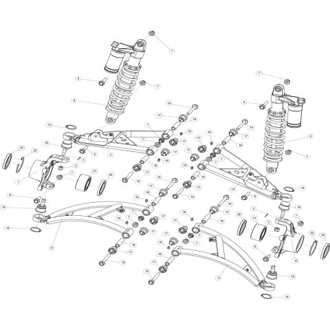 FRONT SUSPENSION, NARROW VERSION.