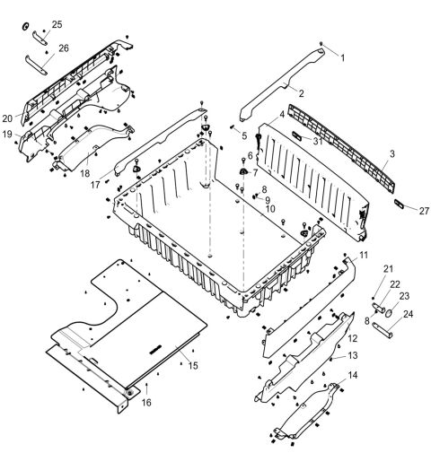 Rear cargo box components