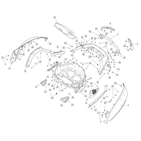 TAIL RUBBER AND PLASTIC PARTS