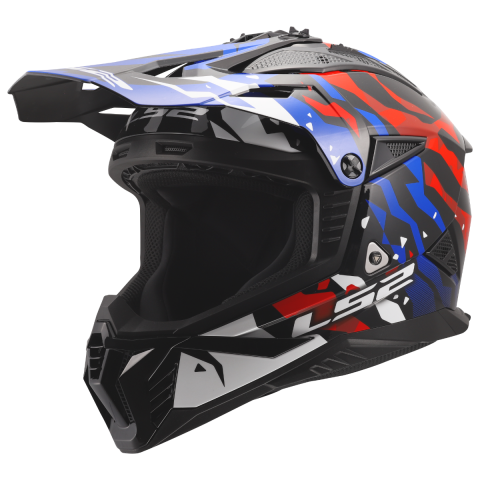 LS2 MX708 FAST II GROTESK WHITE BLUE RED-06 3XL