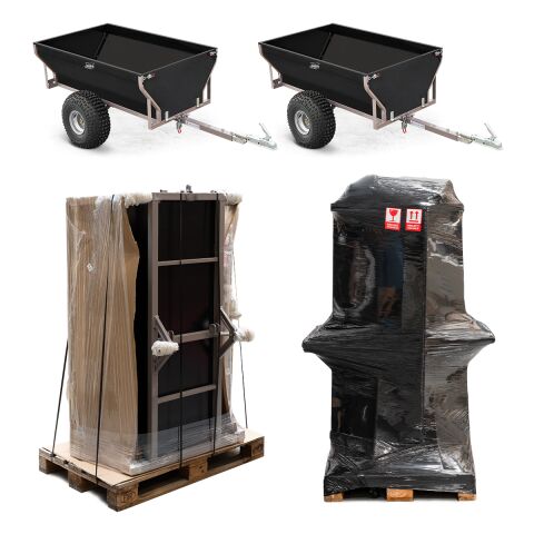 SET 2x SHARK ATV TRAILER WOOD 550 BLACK
