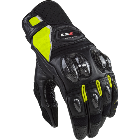 LS2 SPARK 2 LEATHER MAN GLOVES BLACK H-V L