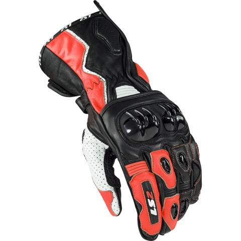 LS2 SWIFT RACING GLOVES BLACK WHITE RED