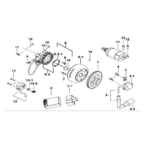 MOTOR STARTING、FLYWHEEL MAGNETO、C.D.I.