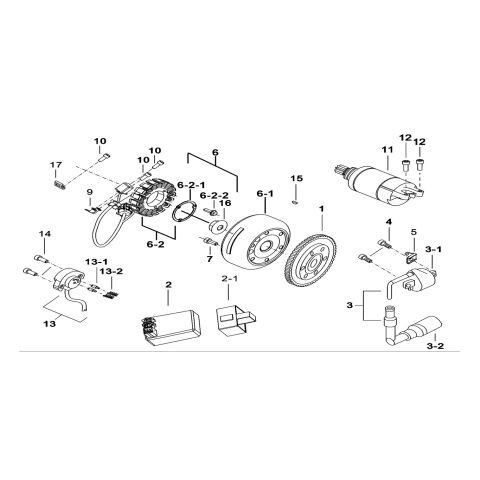 MOTOR STARTING、FLYWHEEL MAGNETO、C.D.I.