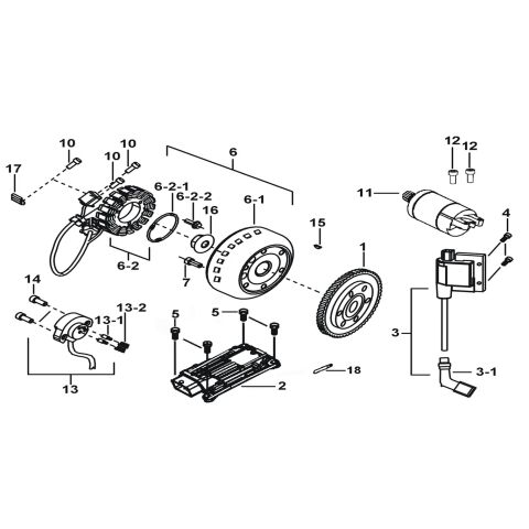 MOTOR STARTING、FLYWHEEL MAGNETO、ECU