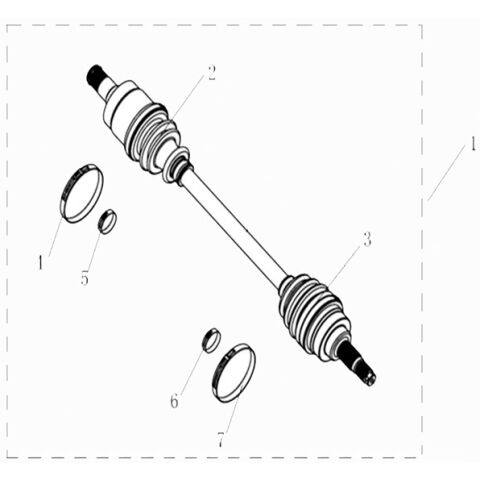 REAR LEFT DRIVE AXLE (T3 WITH REAR AXLE DIFFERENTIAL)