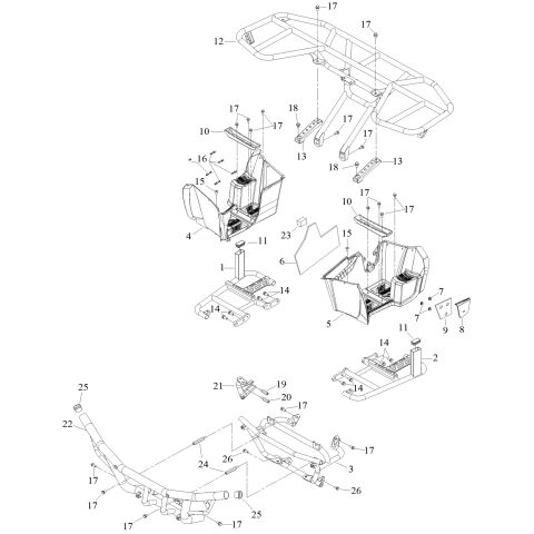 FOOTREST / FRONT BUMPER/ REAR HAND GRIP