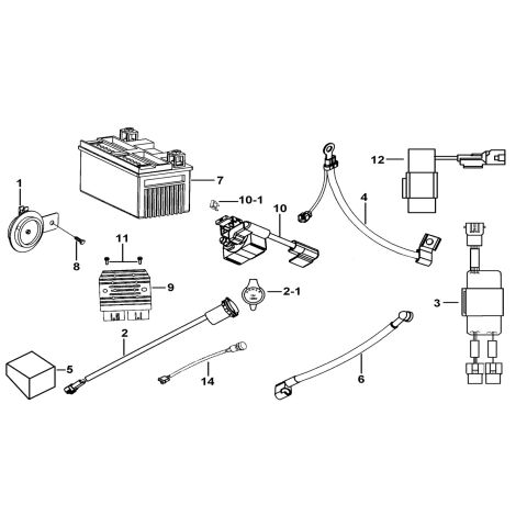 BATTERY、HORN、RELAY、RECTIFIER