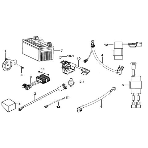 BATTERY、HORN、RELAY、RECTIFIER