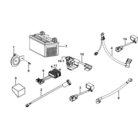 BATTERY、HORN、RELAY、RECTIFIER