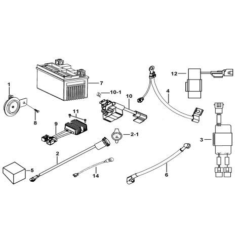 BATTERY、HORN、RELAY、RECTIFIER