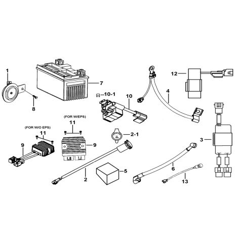 BATTERY、HORN、RELAY、RECTIFIER