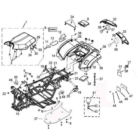 REAR FENDERS AND FRAM (T3 EFI)