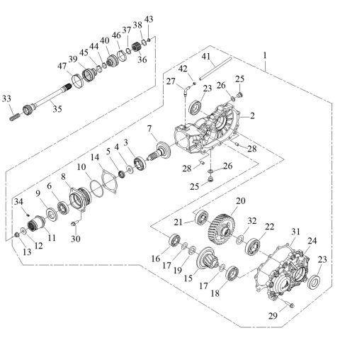 REAR  AXLE GEAR CASE ASSY
