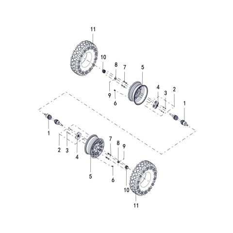WHEEL FRONT (NORMAL ALLOY RIM, 26X8-14)