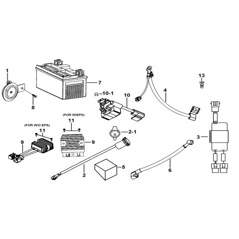 BATTERY、HORN、RELAY、RECTIFIER