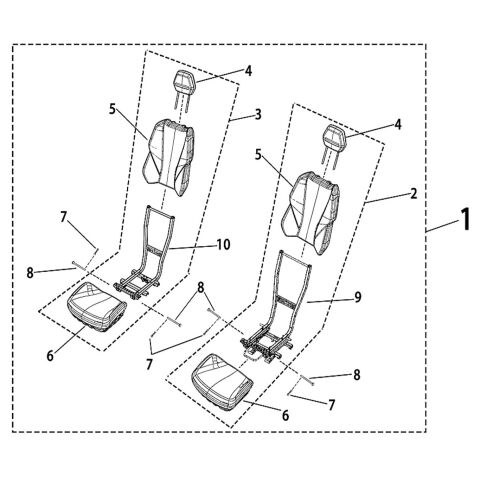 Seat Assy (Homologated two seats)