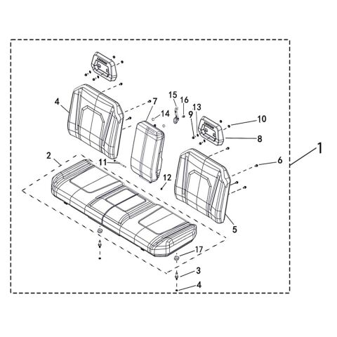 Seat Assy (Bench seat without homologation)
