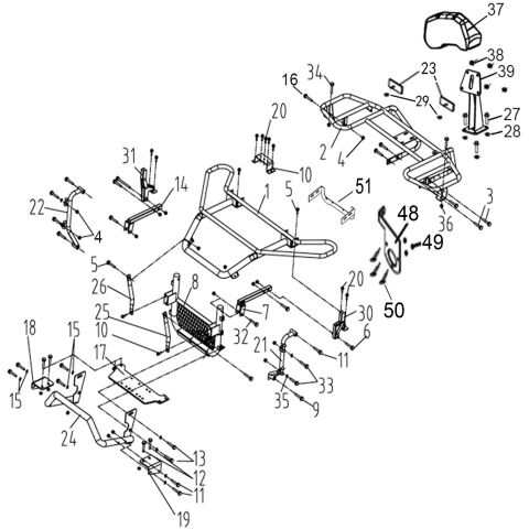 BUMPER AND RACK (FOR ATV550-D WITH NORMALL EEC LIGHTS)