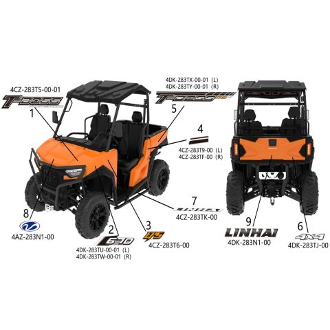 DECALS (LINHAI) (ALL OTHER COLORS EXCEPT WHITE FENDERS)