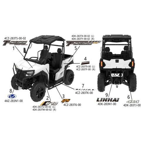 DECALS (LINHAI) (WHITE FENDERS)