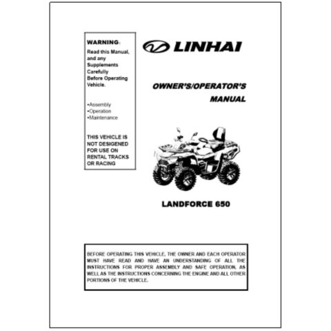 OWNER'S MANUAL (LINHAI LANDFORCE 650)