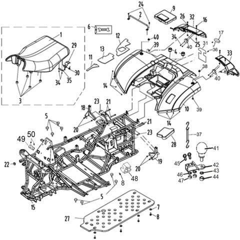 REAR FENDERS AND FRAM (EFI T3, HOMOLOGATED)